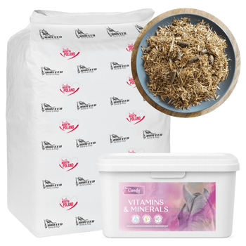 ZESTAW: Sieczka niskoskrobiowa BIOFEED Horse & Pony Hooves Chaff 20 kg + Candy Vitamins & Minerals 1,8 kg